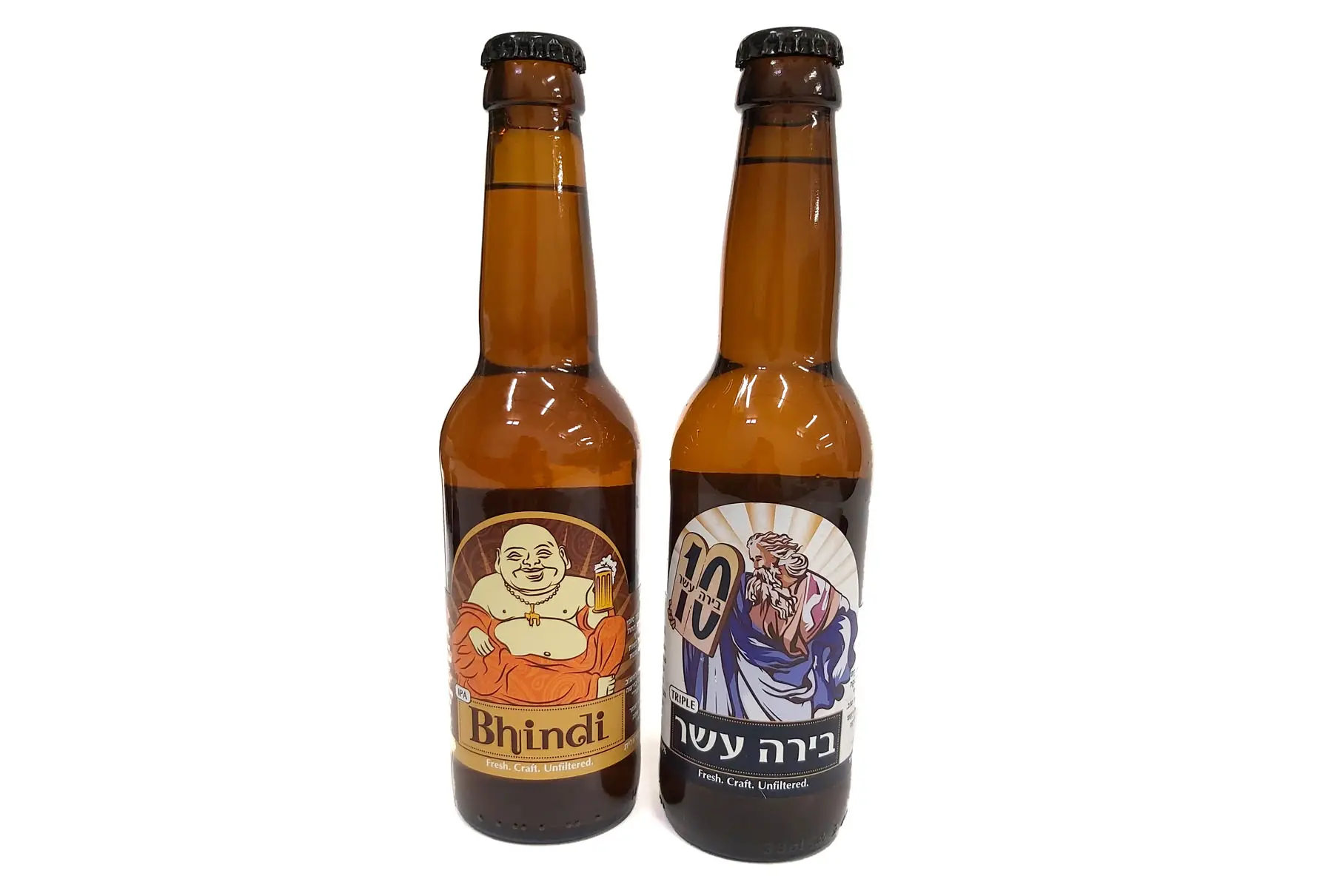 הדפסת מדבקות לבקבוקי בירה - BHINDI ובירה עשר